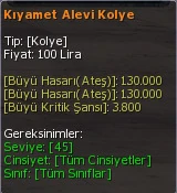 Kıyamet Alevi Kolye eşya simgesi