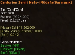 Centurion Zehiri Nefs-i Müdafa (Sarmaşık) eşya simgesi
