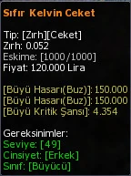 Sıfır Kelvin Ceket eşya simgesi