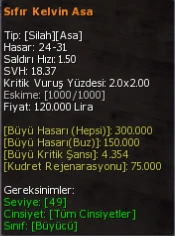Sıfır Kelvin Asa eşya simgesi