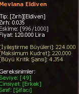 Mevlana Eldiven eşya simgesi