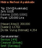 Hidra Nefesi Ayakkabı eşya simgesi