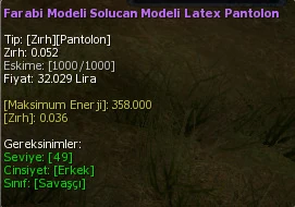 Farabi Modeli Solucan Modeli Latex Pantolon eşya simgesi
