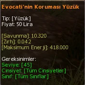 Evocati'nin Koruması Yüzük eşya simgesi