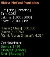 Hidra Nefesi Pantolon eşya simgesi