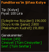 Funditores'in Şifası Kolye eşya simgesi