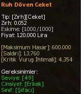 Ruh Döven Ceket eşya simgesi