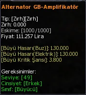 Alternator GB-Amplifikatör eşya simgesi