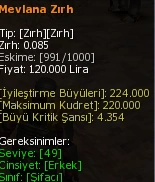 Mevlana Zırh eşya simgesi