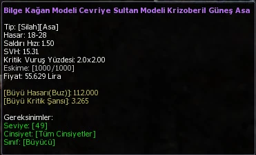 Bilge Kağan Modeli Cevriye Sultan Modeli Krizoberil Güneş Asa eşya simgesi