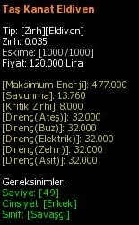 Taş Kanat Eldiven eşya simgesi