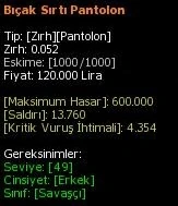 Bıçak Sırtı Pantolon eşya simgesi