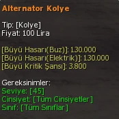 Alternatör Kolye eşya simgesi