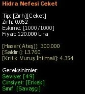 Hidra Nefesi Ceket eşya simgesi
