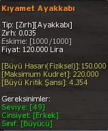 Kıyamet Ayakkabı eşya simgesi