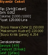 Siyanür Ceket eşya simgesi