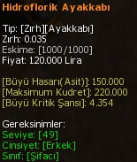 Hidroflorik Ayakkabı eşya simgesi